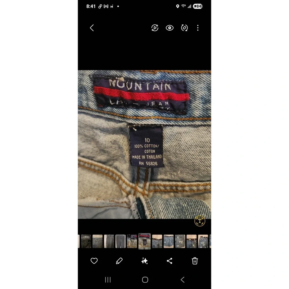 Vintage Mountain Lake Denim Shorts With Embroidered Southwestern Belt Size 10‎